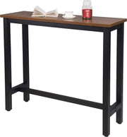Bartafel - Zwart/Bruin - Rechthoekig - Hout/Metaal - 120x40x100cm