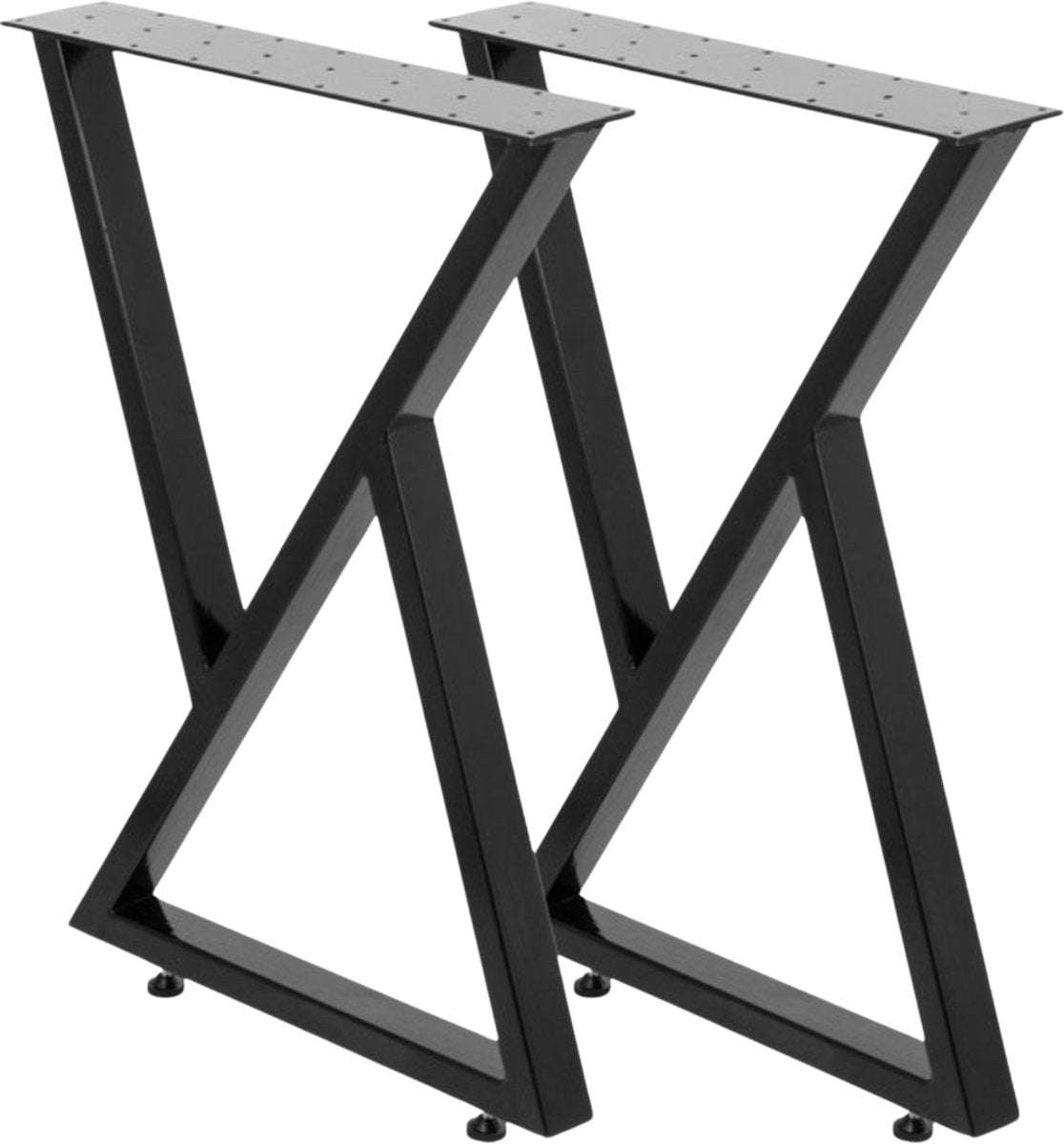 Tafelpoten - Set van 2 - Metaal zwart - X poot - Meubelpoten - Langwerpig - Tafelonderstel - Tafelframe - 71cm