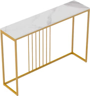 Marquise Consoletafel - Haltafel - Wandtafel - Emerald look - Sidetable - 120cm - Wit en goud