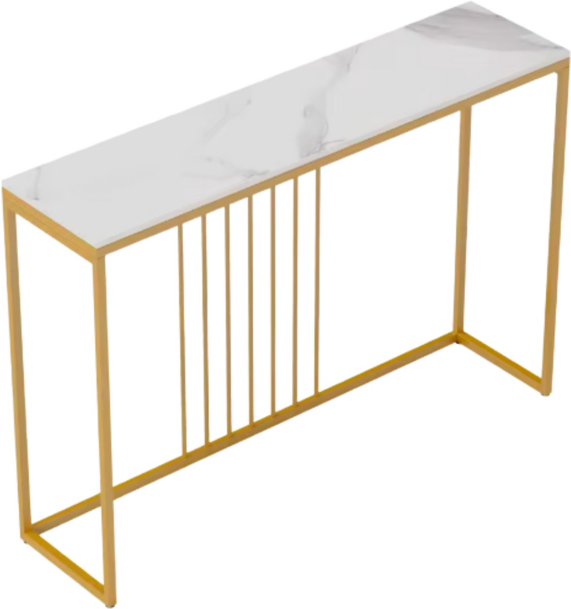 Marquise Consoletafel - Haltafel - Wandtafel - Emerald look - Sidetable - 120cm - Wit en goud