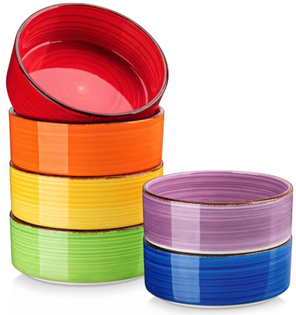 Lorentino Serviesset - 6 delig - Mix kleur - Dinerborden - Bordenset - Diepe borden - Ontbijtborden - Servies - Keukenservies