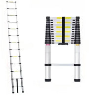 Aluminium Telescopische Ladder Zyren - 380CM - Vouwladder met Antislipvoeten - Multifunctionele Verlenging - Rechte Ladder voor Loft
