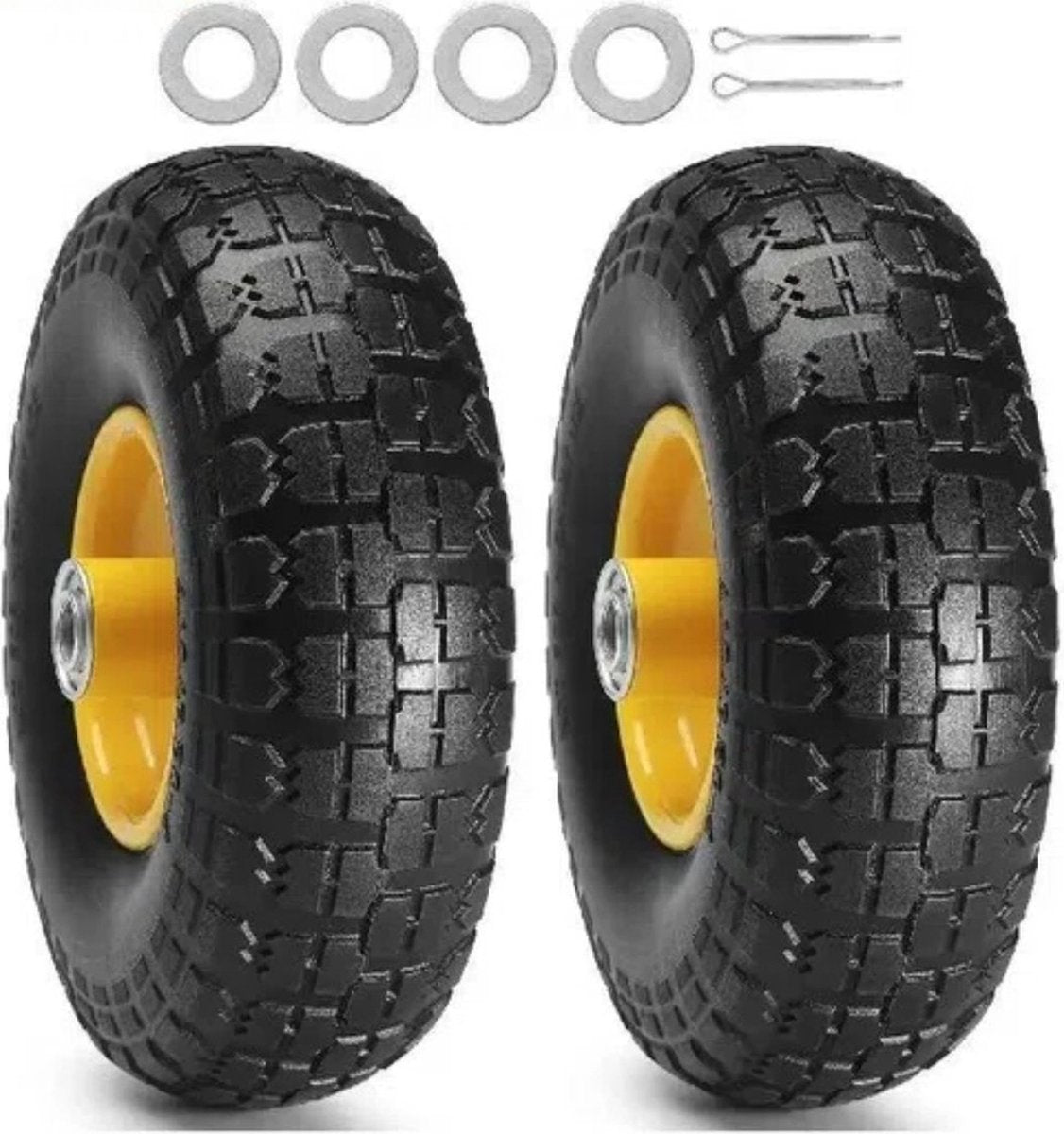 Kruiwagenwiel - 80KG - 10 inch banden - Duurzame wielen - Karren en trailers - 2 stuks