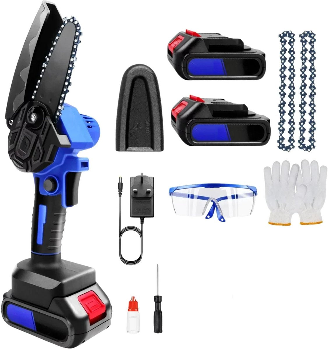 Mini Kettingzaag 10cm - Borstelloos & Draadloos - Krachtige Elektrische Zaag - Compact & Lichtgewicht