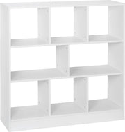 Bolt Edge Boekenkast Malda - 8 Vakken - Wit Hout - Woonkamer - Slaapkamer - Kinderkamer