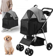 Hondenbuggy - Inklapbare Hondenkar - All terrain - Hondentrolley Aluminium - Huisdierentrolley - 16KG Laadvermogen