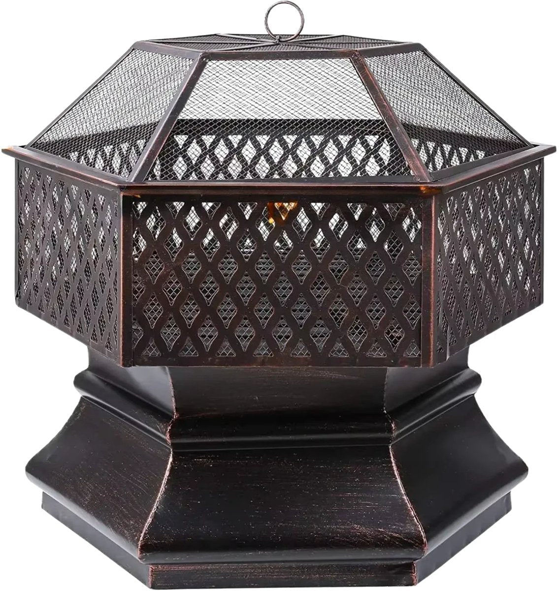 Tuinbarbecue - Vuurkorf - Vuurschaal - Terrashaard - Rookbarbecue - Voor Buiten BBQ - Stalen Kopsapparaat met Brandvertragende Gaasafdekking - 76 cm
