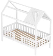 Kinderbed 90 x 200 cm - Voor Kinderen - Peuterbed - Met valbeveiliging - Met lattenbodem - Zonder matras