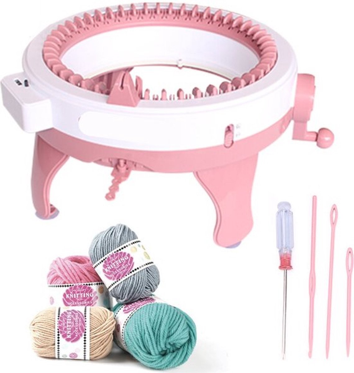 Happyment Breimachine - Breimolen - Punnikmolen - Knitting Machine - Wolmolen - Roze