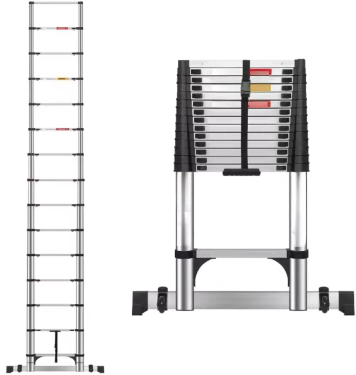 Telescopische Ladder Caverna - 3,2M - Multifunctioneel - Roestvrijstalen Uitschuifbare Ladder - Stevig en Draagbaar - EN131