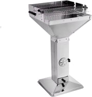 Grill Houtskool BBQ Fioren - Voor Tuin, Camping & Outdoor - Draagbare Trechterbarbecue met Plank - Roestvrijstaal - 48x63x90 cm