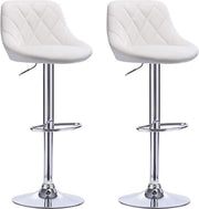 Designer Barkruk - Wit - Ergonomisch - Met rugleuning - Verstelbaar - Set van 2