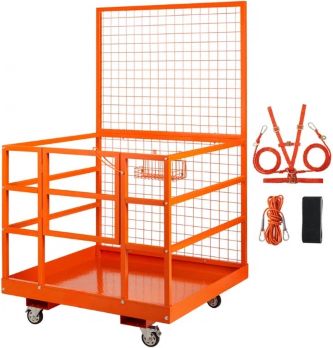 Heftruck Platform - Veiligheidsmand 635kg - Oranje - Voor Heftruck - Incl. Accessoires