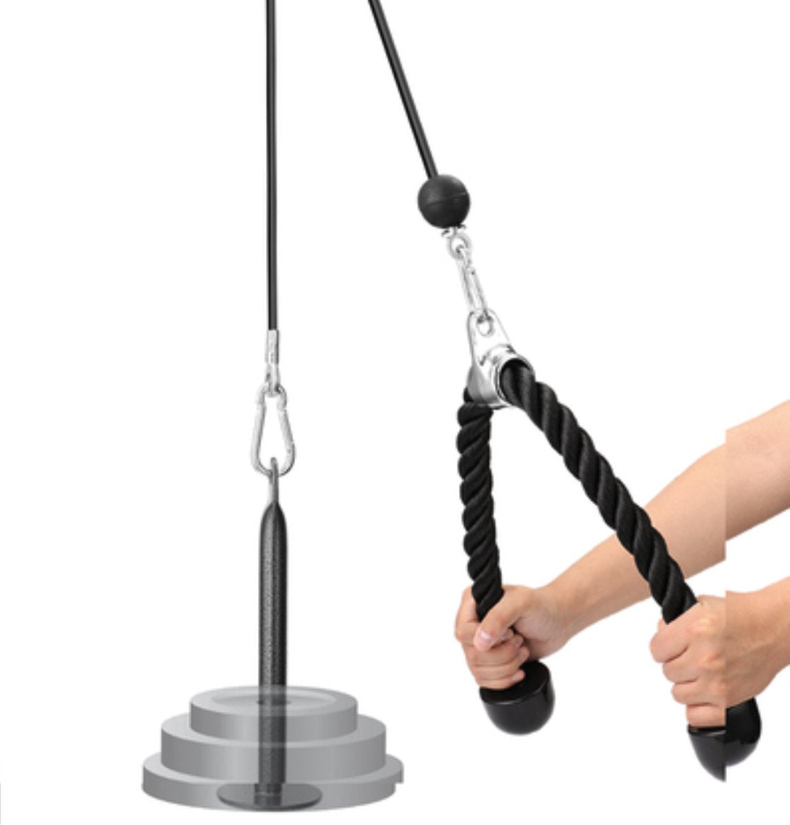 Happyment Home Fitness Kabelsysteem ‚Pull Fitness ‚Biceps, Triceps, Borst & Rug Training ‚Krachttraining ‚6-Delig