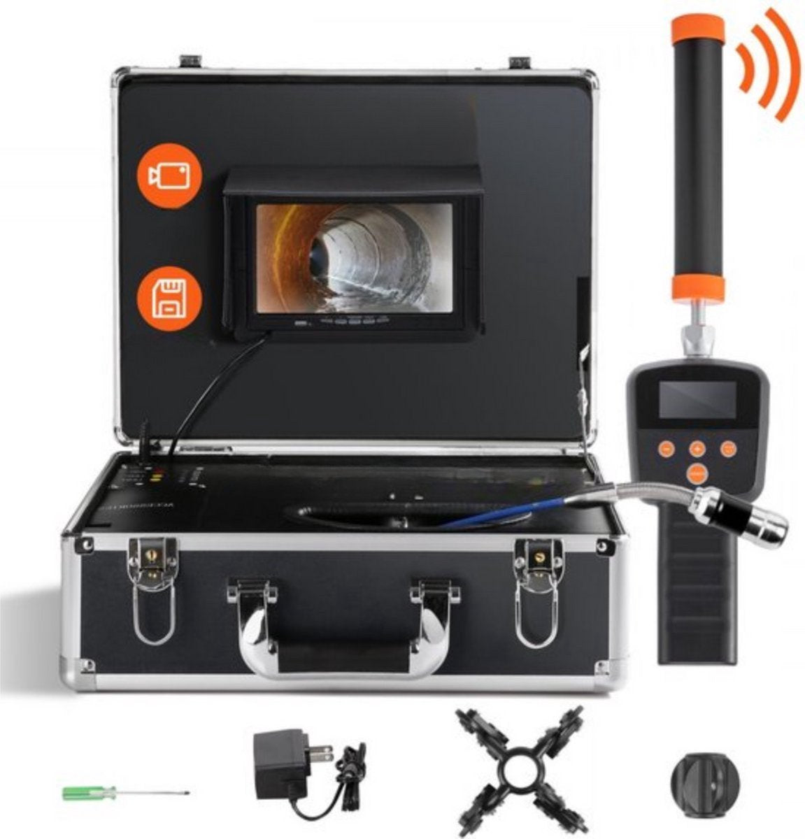 Endoscoop inspectie camera - Met lamp - 40m - Proffesionele Rioolcamera - Inspectiecamera - 6 uur batterij - 1000TVL - Opname functie