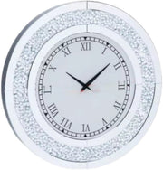 Elegante Spiegel klok Fioren - Zilver - Ronde wandspiegel - 60cm - Zonder verlichting - Woonkamer