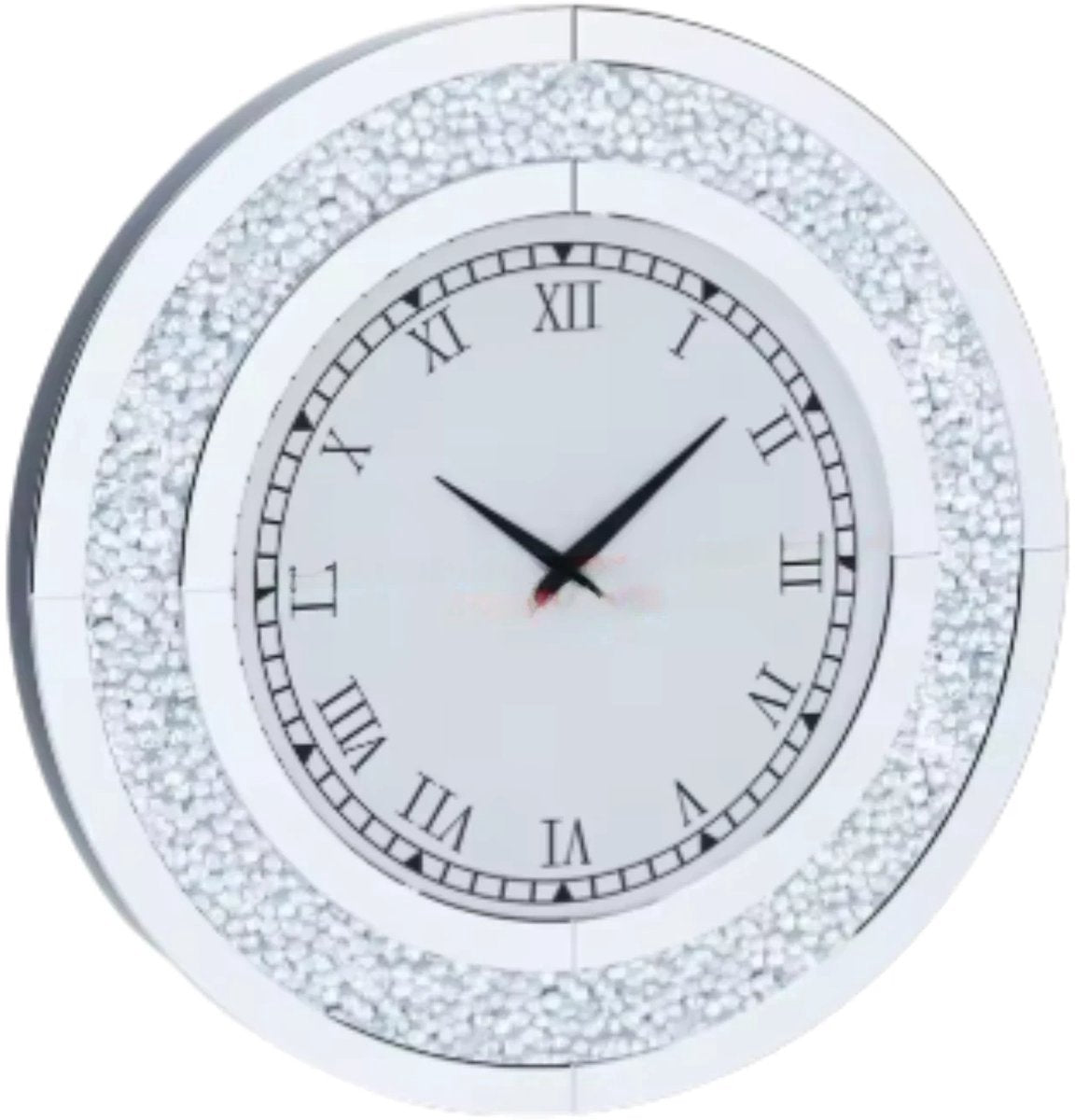 Elegante Spiegel klok Fioren - Zilver - Ronde wandspiegel - 60cm - Zonder verlichting - Woonkamer