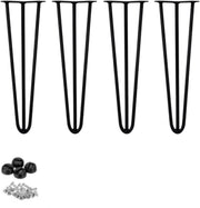 Haarspeld Tafelpoten 41cm - Set van 4 - Industrieel Zwart Staal - Voor Bijzettafel, Bank & DIY Meubels