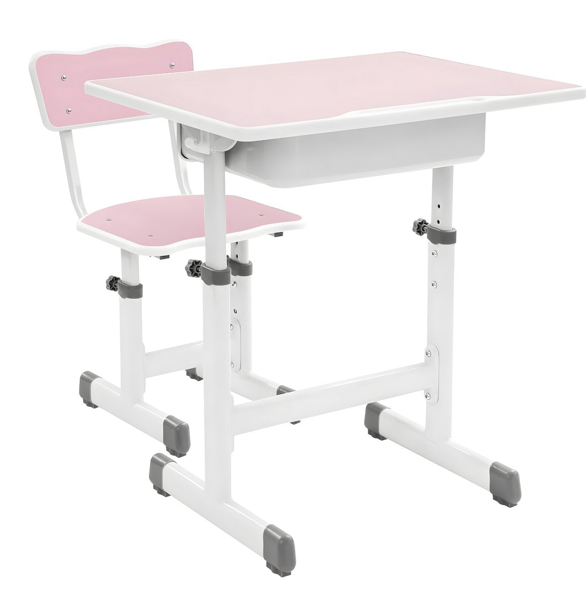 Kinderbureau met stoel - Voor kinderen - Verstelbaar bureau- en stoeltjesset - Roze