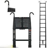 Telescopische Ladder Deluxe - 3,2m Aluminium - Multifunctionele Rechte Ladder met Antislipvoeten en 2 Haken - 150kg Capaciteit