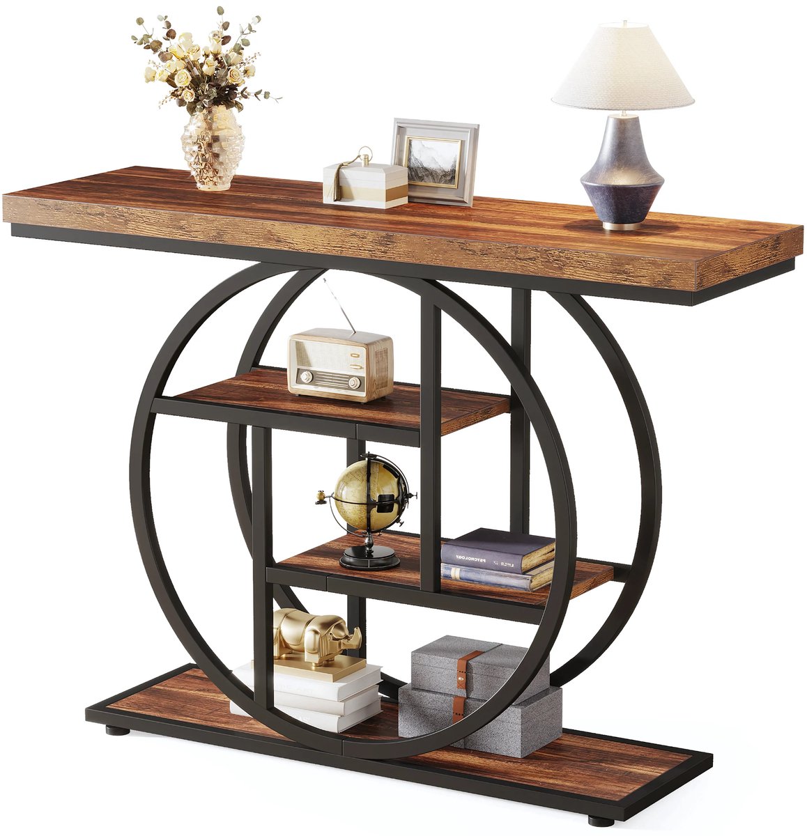 Consoletafel Novio - Sidetafel - Wandtafel - Haltafel - Grijs - Voor Hal of woonkamer of Gang - 105x30x80 cm