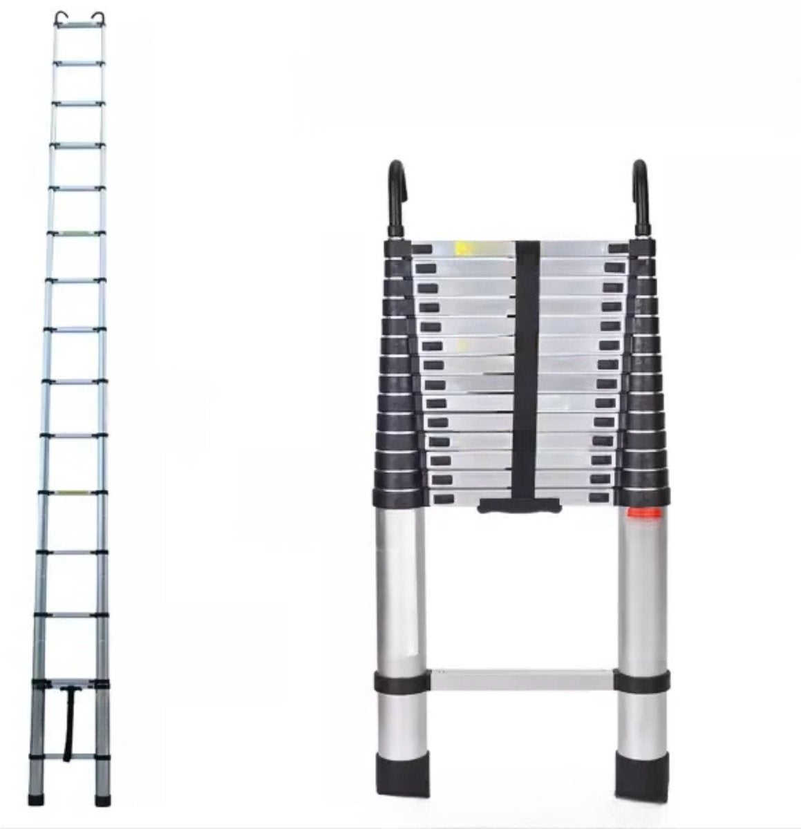 Aluminium Telescopische Ladder Tavien - Vouwladder met Antislipvoeten - Multifunctionele Verlenging - Rechte Ladder voor Loft
