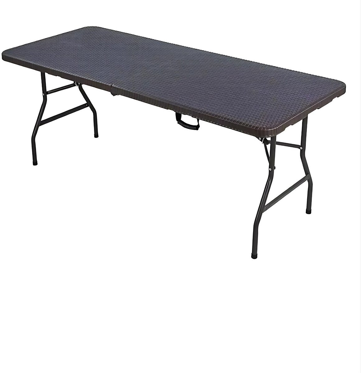Kampeertafel - 6 tot 8 personen - Picknicktafel - Opvouwbaar - Klaptafel - Voor kinderen en volwassenen - Camping en Tuin - Inklapbaar - Metaal en rotan - 180 cm - Waterdicht