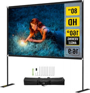 Projectiescherm deluxe - 80 inch - Beamerscherm - HD 4K - Projectiedoek - Beamer Scherm - 160° Kijkhoek