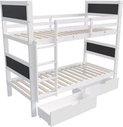 Luxe hoogslaper voor kinderen - 90x200 cm - 2 Kinderbedden - stapelbed - Met Hoektrap, valbeveiliging en raam - Peuterbed
