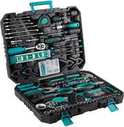 Gereedschapset - 198-delige - Gereedschapskoffer gevuld - Gereedschapstas - Gereedschapskist - Voor Thuis en autoreparatie - Handgereedschapset met rateldop en schroevendraaierset - Groen