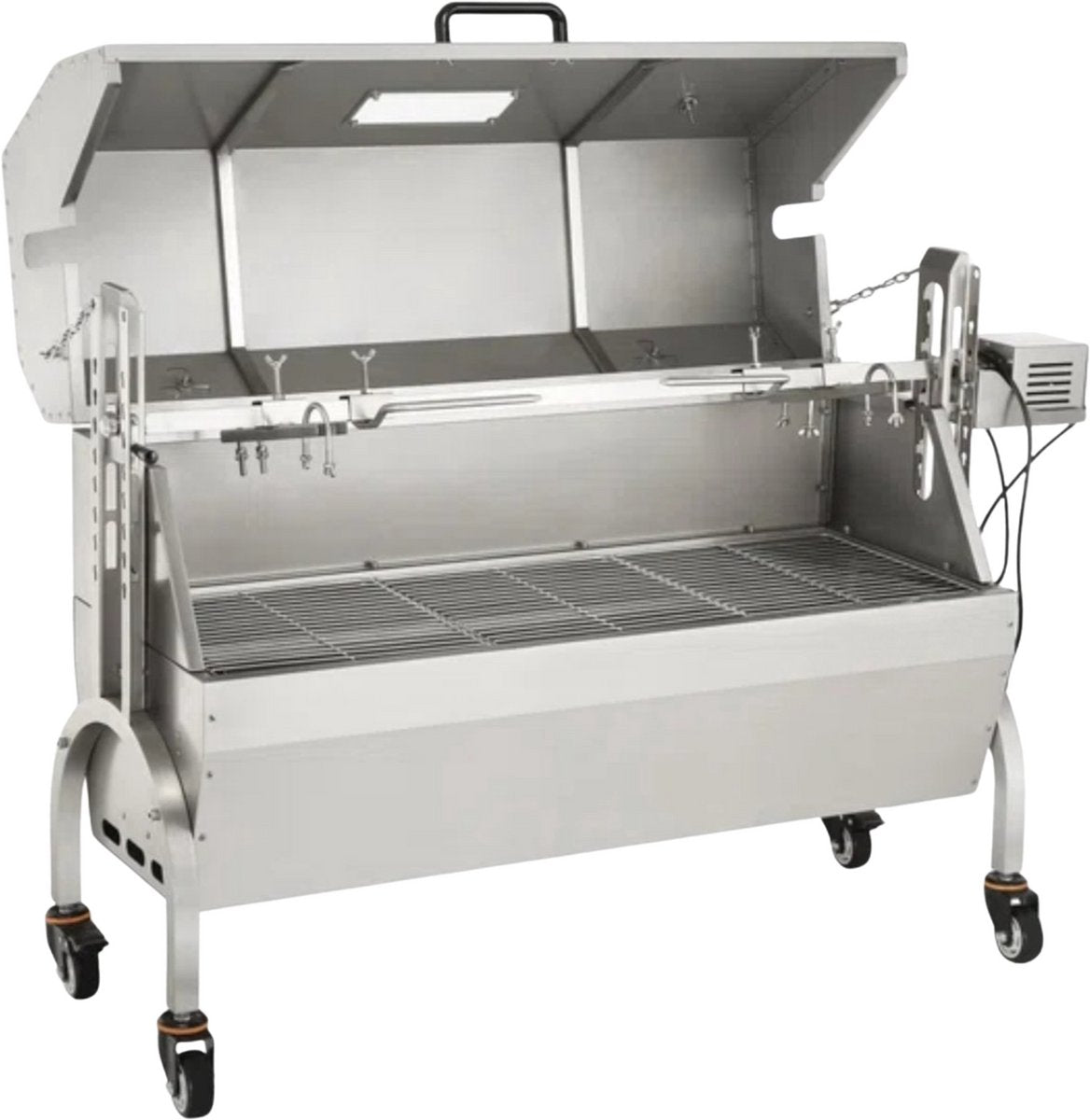 Rotisserie draaispit - RVS Rotisserie 60 kg - In Hoogte Verstelbaar - Oven - Motor - Elektrische Grill met Deksel & Accessoires