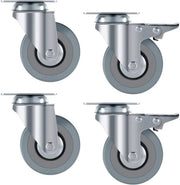 Zwenkwielen met rem - Set van 4 - Ø75 mm - Set van 4 - Transportrollen - Zware wielen - 150KG Draagvermogen