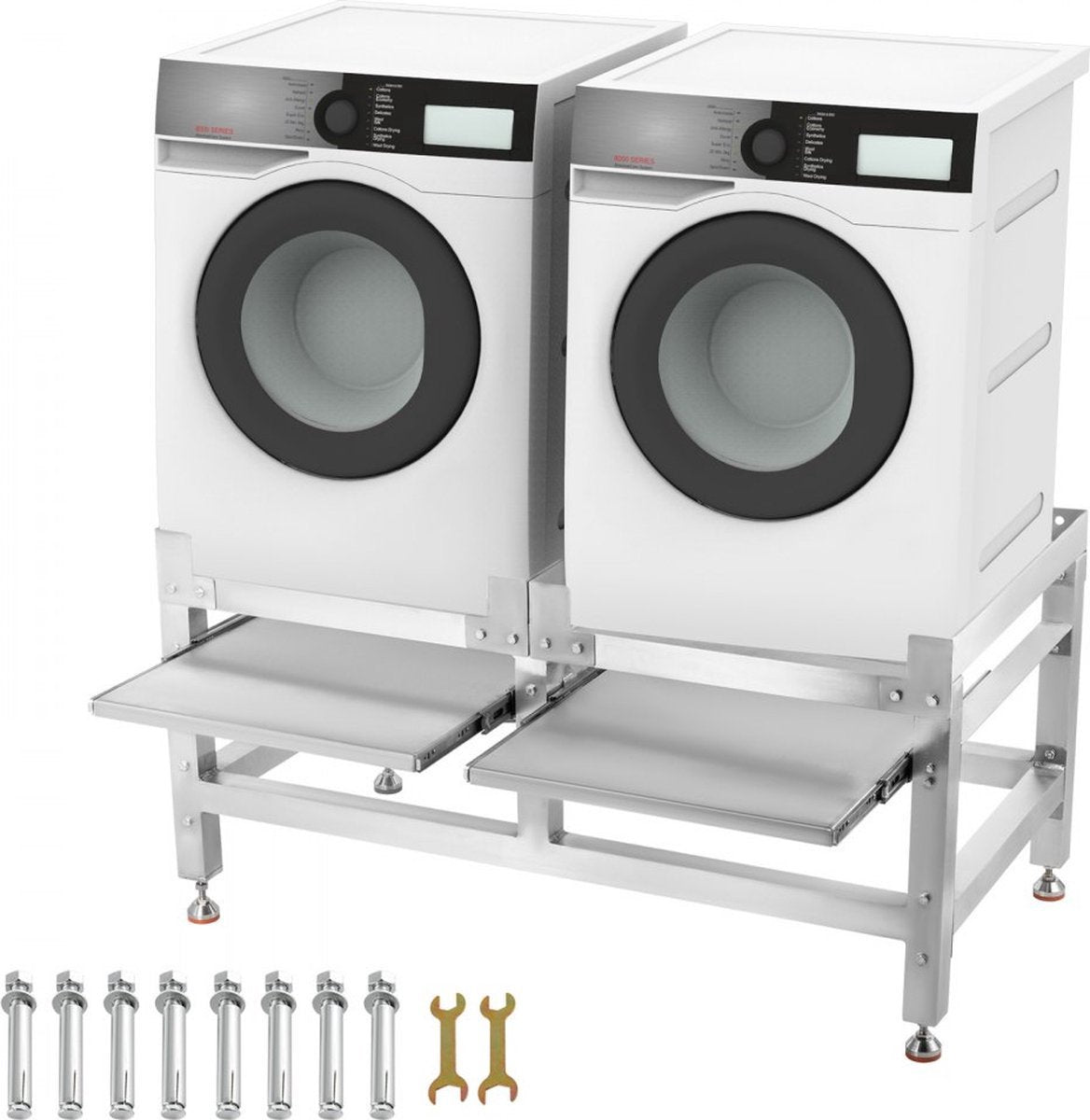 Bolt Edge Wasmachine Verhoger - Verstelbaar - Aluminium - Inclusief 2 planken