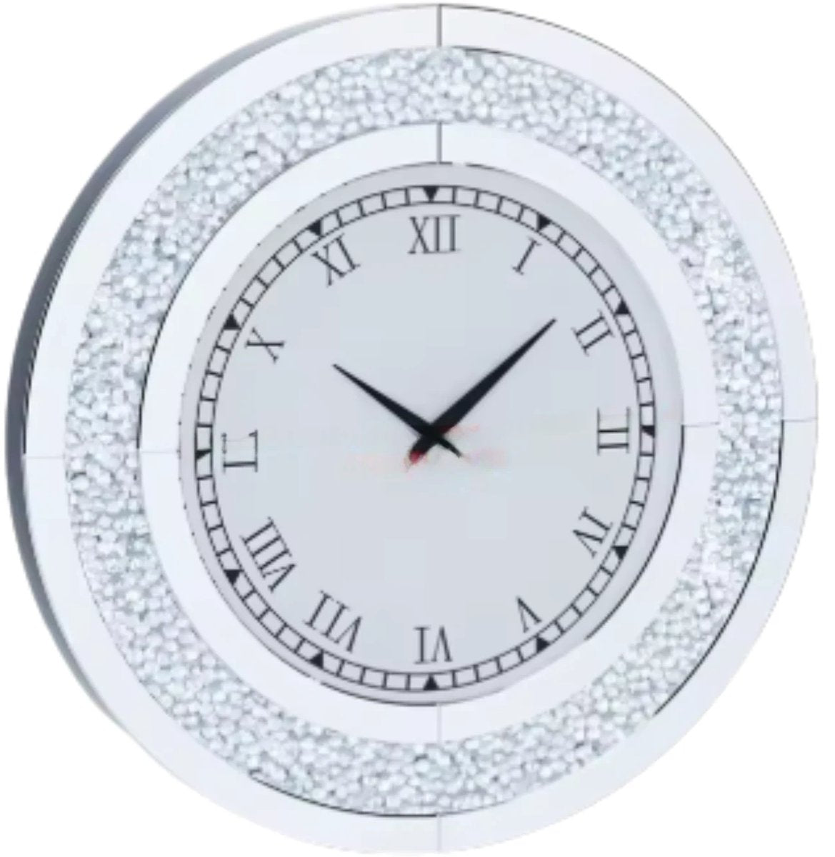 Elegante Spiegel klok - Zilver - Ronde wandspiegel - 60cm - Zonder verlichting - Woonkamer
