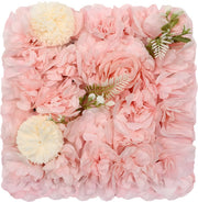 Achtergrond - Muurdecoratie - Backdrops - Achtergronddoek – Voor Bruiloft & Fotobackdrops – 3D Bloemenmuur – Set van 12 - Roze bloemen
