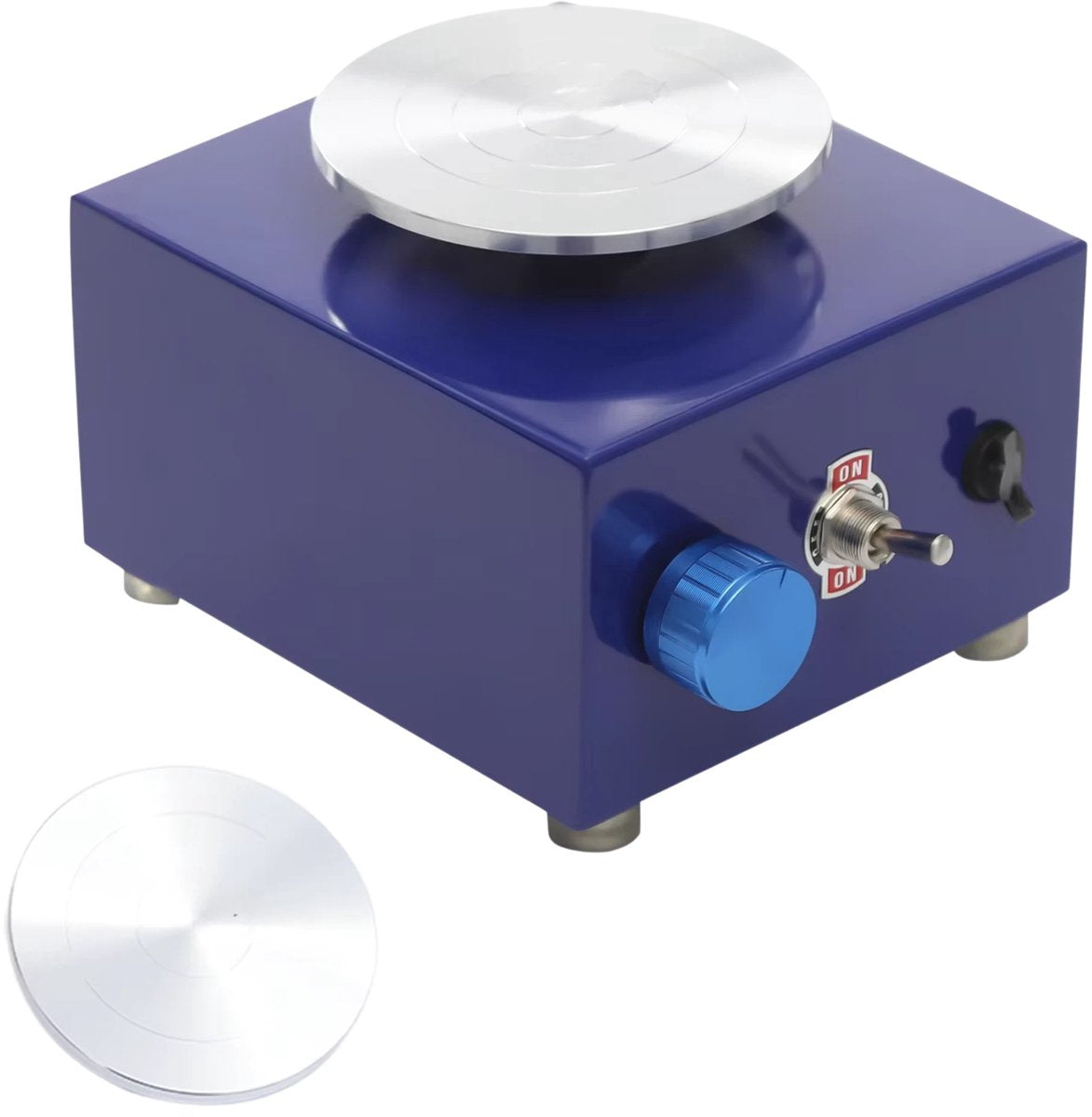 Mini pottenbakkersschijf - Draaischijf - Pottenbakken - Voor keramiek en klei - Elektrisch - Blauw