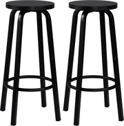 Happyment Barkruk deluxe - Set van 2 - Barkrukken zonder rugleuning - Zwart - 30x30x72cm - Black friday - Kerstcadeau