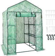 Groene Professionele Kas - Moestuin - Waterdicht - Met Schappen en Ramen - 215 cm Hoog