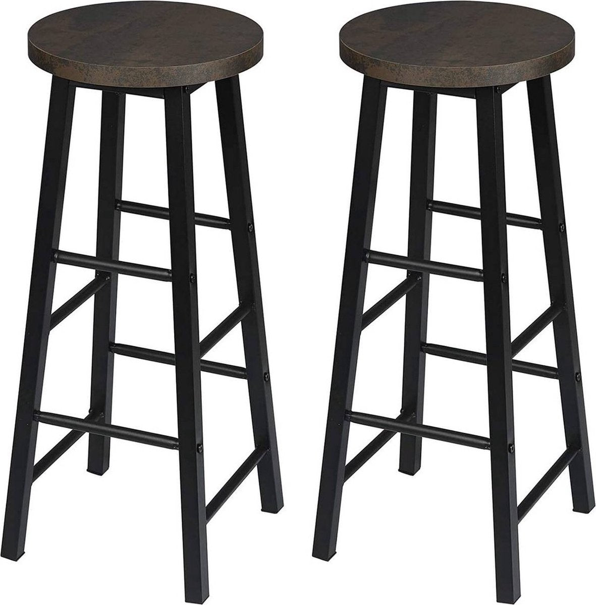 Hoge Barkrukken - Zithoogte 71cm - Roestig - Zonder rugleuning - Set van 2