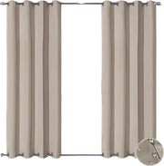 Privacygordijnen - Buitengordijn - Schaduwdoek - Voor Tuin, Veranda of Balkon - UV-bestendig & Zonwerend - Waterdicht Outdoor Design met Doorvoertules - Kleur: Beige-W84xL55in-213x140cm