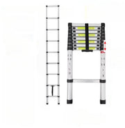 Aluminium Telescopische Ladder Florano - 260CM - Vouwladder met Antislipvoeten - Multifunctionele Verlenging - Rechte Ladder voor Loft