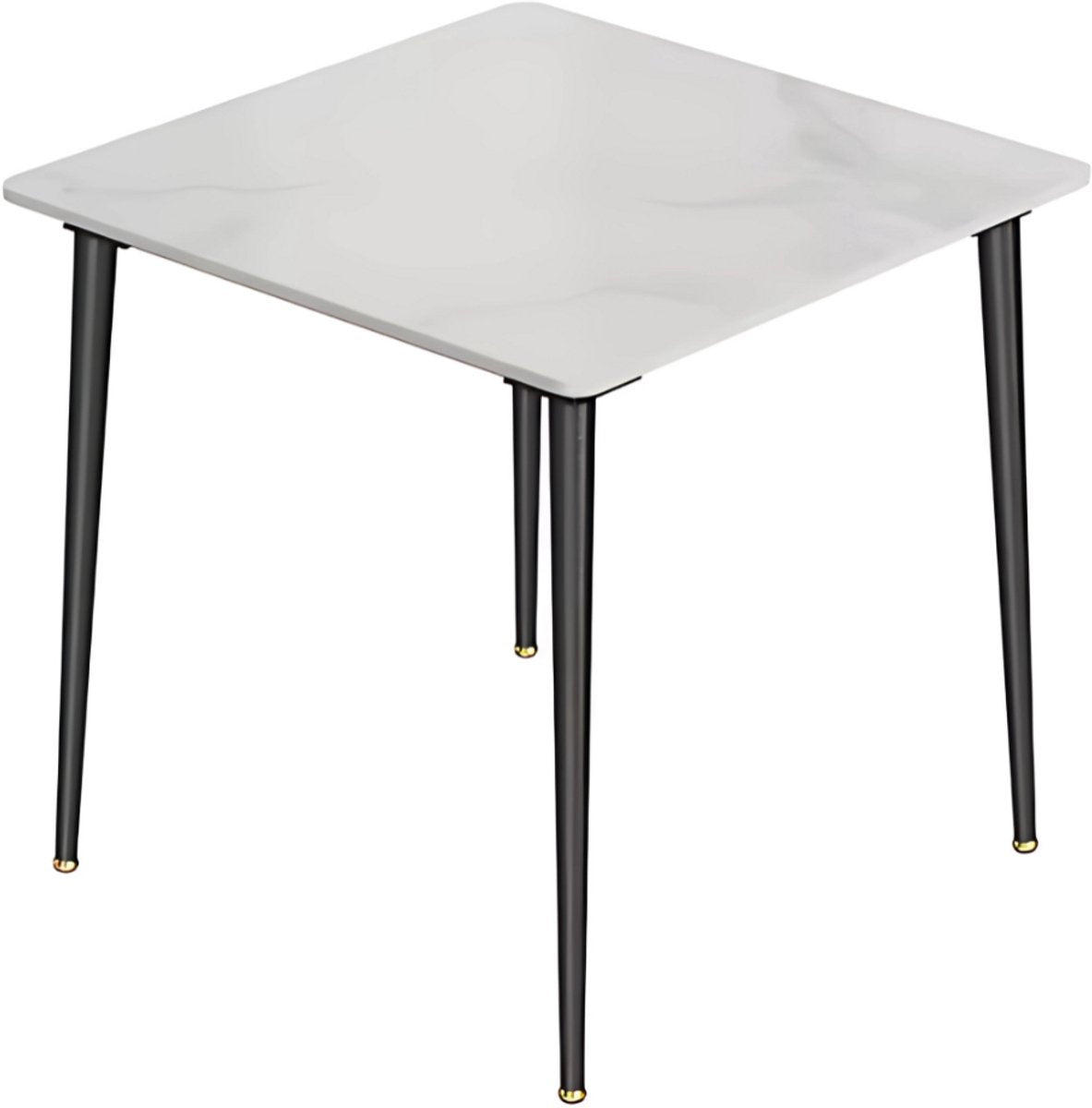 Marmeren Eetkamertafel 4 Personen - Glossy Wit - Metalen Poten - Voor Keuken, Restaurant & Café
