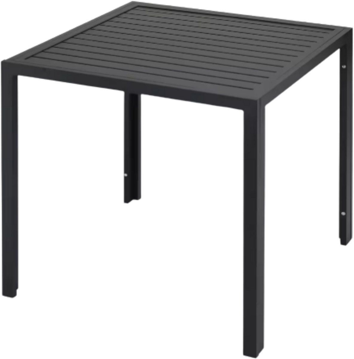 Tuintafel Fioren - Buitentafel - Eettafel buiten - Weerbestendige Terrastafel - Rechthoekige Aluminium Tafel - 75x75x73 cm - Voor Tuin en Achtertuin - Zwart