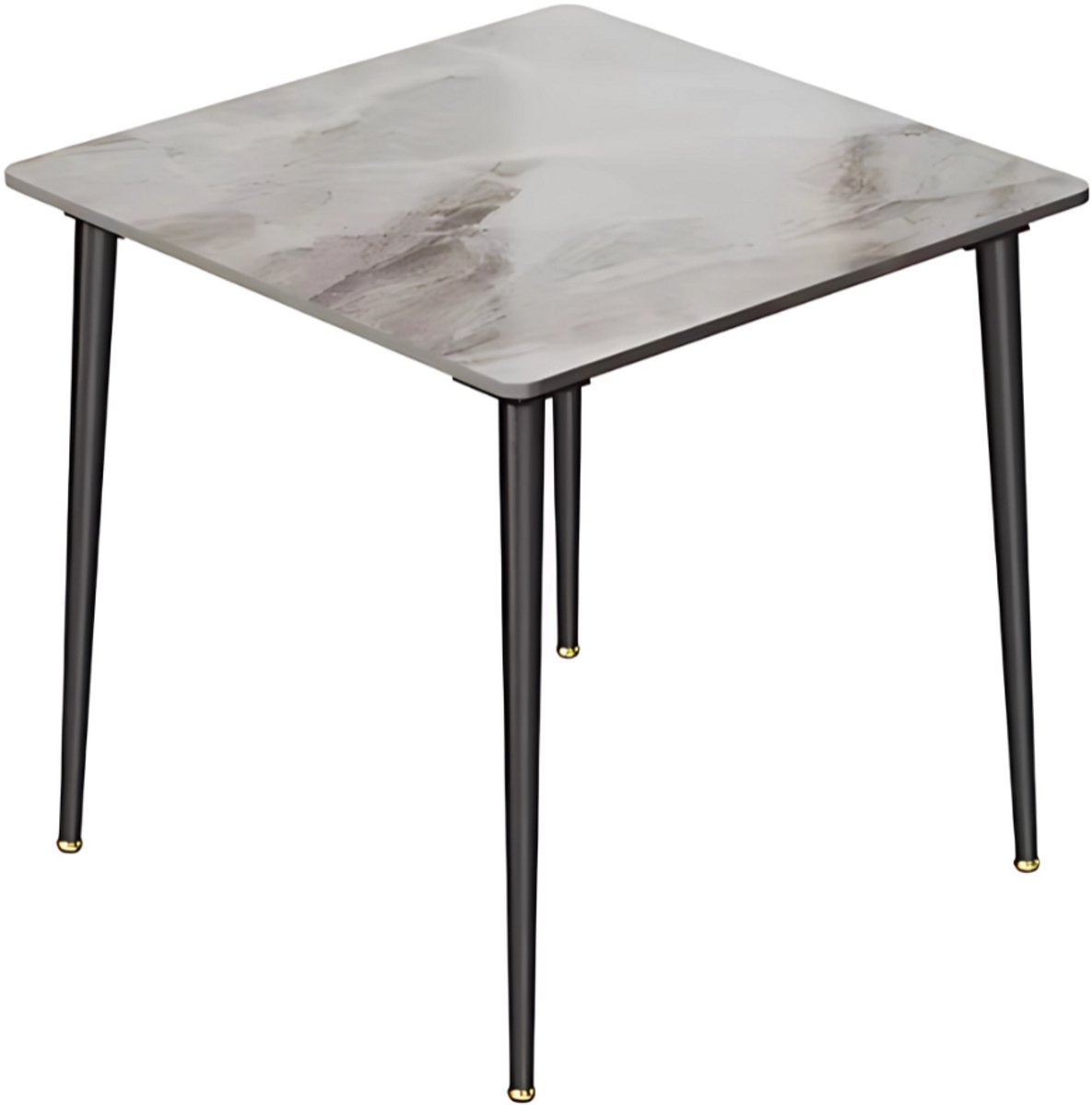 Marmeren Eetkamertafel 4 Personen - Glossy Grijs - Metalen Poten - Voor Keuken, Restaurant & Café