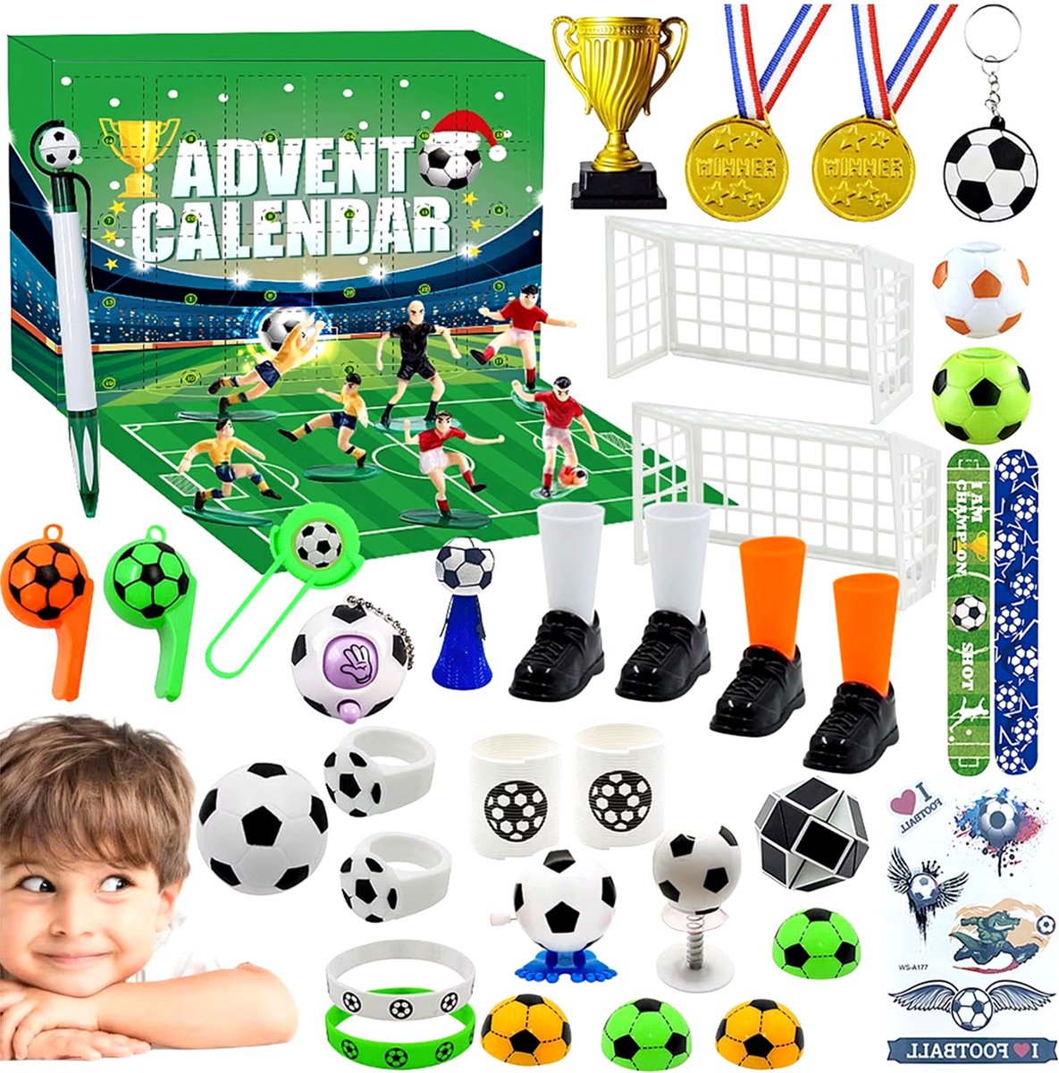 Happyment Adventskalender 2024 - Voetbal - Kinderen - Sportief - Kerstcadeau - 24 stuks