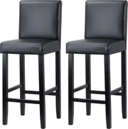 Barkruk Deluxe Juza - Industrial - Grijs - Barkrukken set van 2 - Barstoel Kruk - Barstoelen met rugleuning - Keukenstoel - Kunstleer