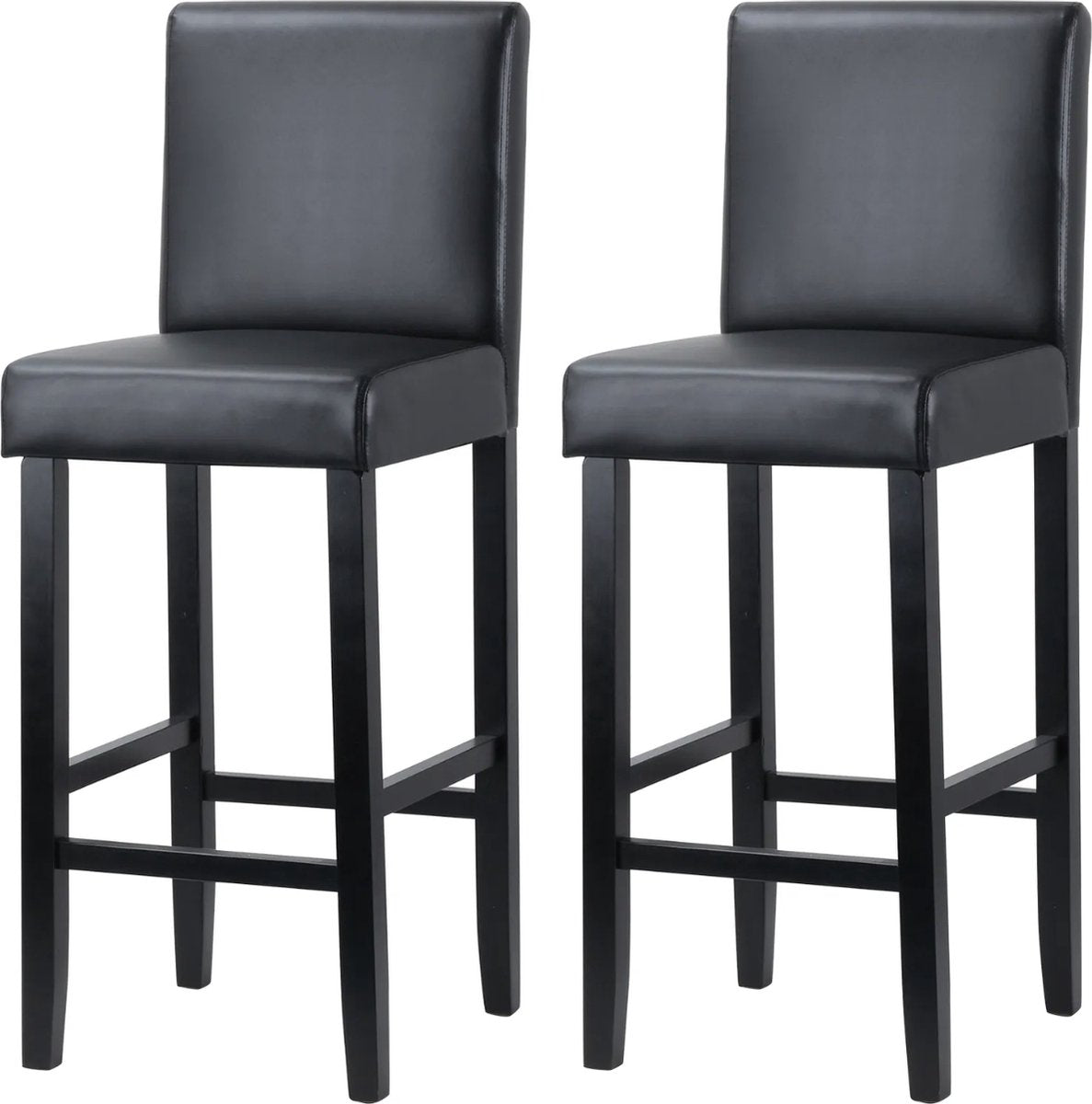 Barkruk Deluxe Juza - Industrial - Grijs - Barkrukken set van 2 - Barstoel Kruk - Barstoelen met rugleuning - Keukenstoel - Kunstleer