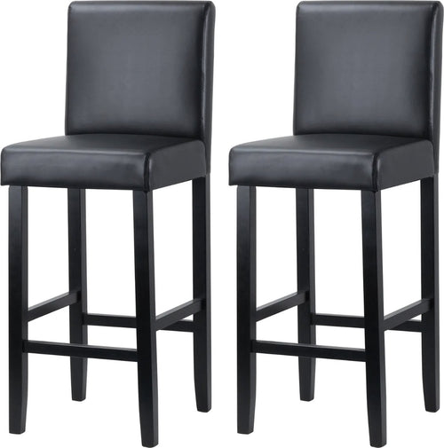 Barkruk Deluxe Juza - Industrial - Grijs - Barkrukken set van 2 - Barstoel Kruk - Barstoelen met rugleuning - Keukenstoel - Kunstleer