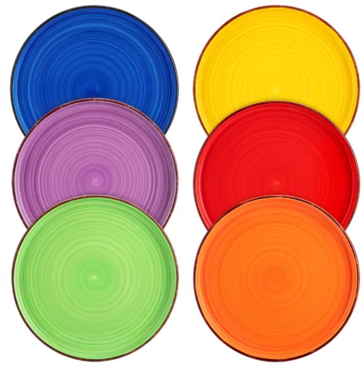 Valenza Pastaborden Classico - 6 delig - 6 persoons - Mix kleuren - Dinerborden - Bordenset - Diepe borden - Ontbijtborden - Servies - Keukenservies