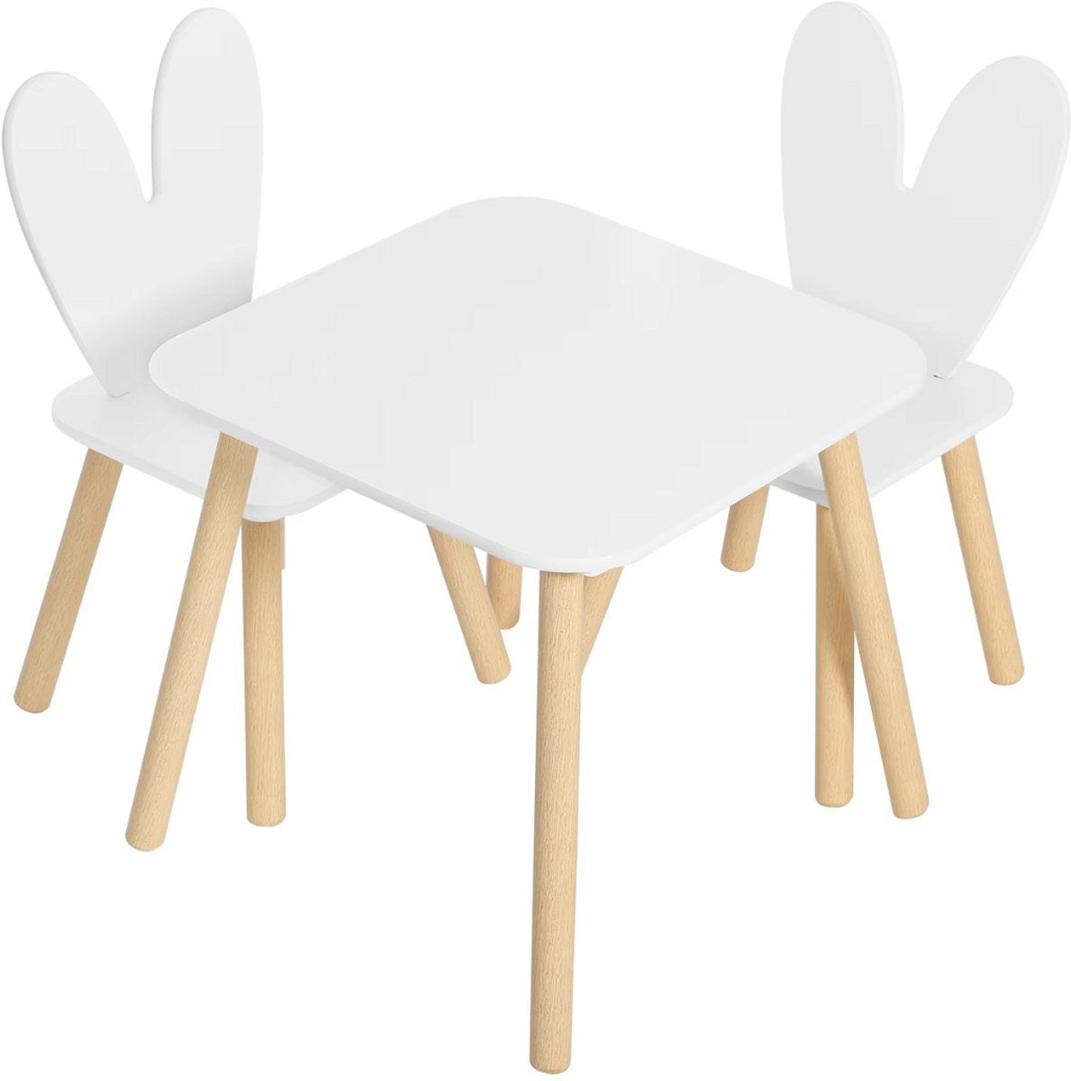 1 Set Kindertafel met 2 Stoelen - Voor Kinderactiviteitentafelset - Voor Eten, Schilderen, Leren en Lezen - Voor Kinderdagverblijf en Kleuterschool